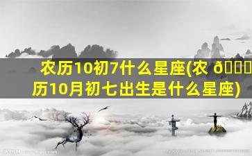 农历10初7什么星座(农 🐝 历10月初七出生是什么星座)